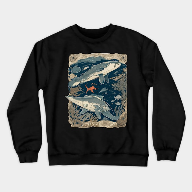 Oceanic Symphony: The Harmony of Marine Life Crewneck Sweatshirt by Moulezitouna